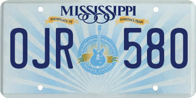 MS license plate OJR580