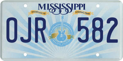 MS license plate OJR582