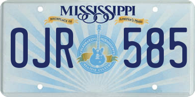 MS license plate OJR585