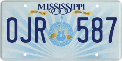 MS license plate OJR587