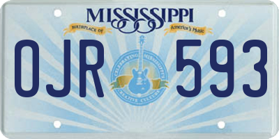 MS license plate OJR593