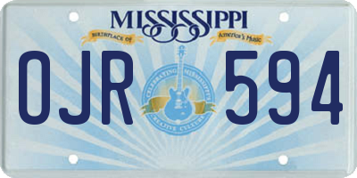 MS license plate OJR594