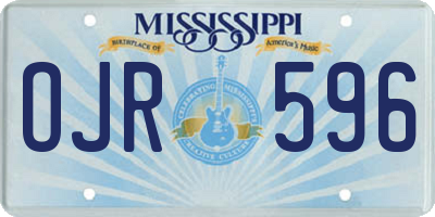 MS license plate OJR596