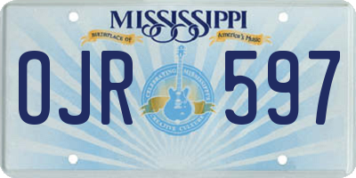 MS license plate OJR597