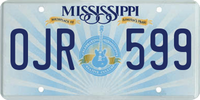 MS license plate OJR599