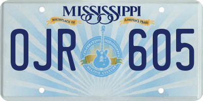 MS license plate OJR605