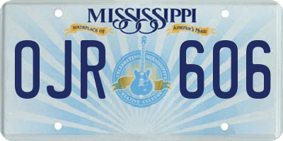 MS license plate OJR606