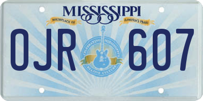 MS license plate OJR607