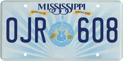 MS license plate OJR608