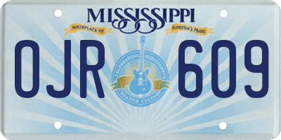 MS license plate OJR609