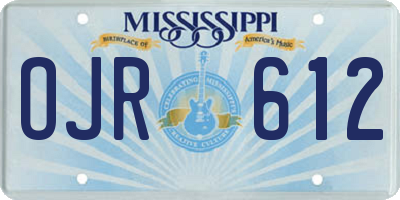 MS license plate OJR612