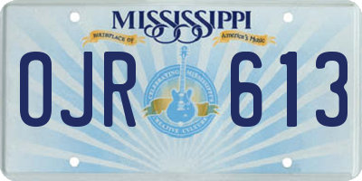MS license plate OJR613