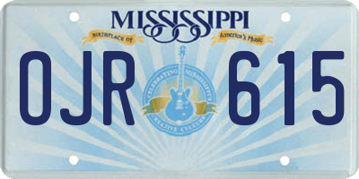 MS license plate OJR615