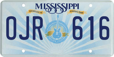 MS license plate OJR616