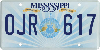 MS license plate OJR617