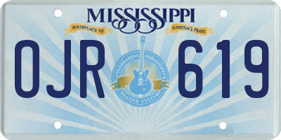 MS license plate OJR619