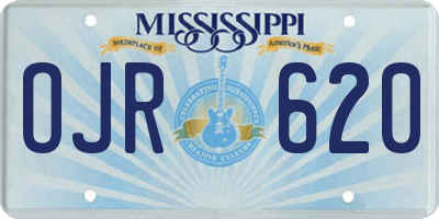MS license plate OJR620