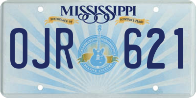 MS license plate OJR621