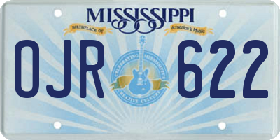 MS license plate OJR622