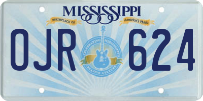 MS license plate OJR624