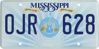 MS license plate OJR628