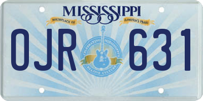 MS license plate OJR631