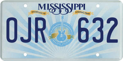 MS license plate OJR632