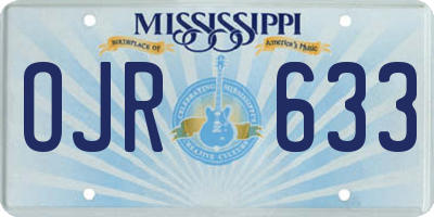 MS license plate OJR633