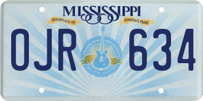MS license plate OJR634