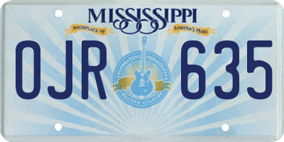 MS license plate OJR635