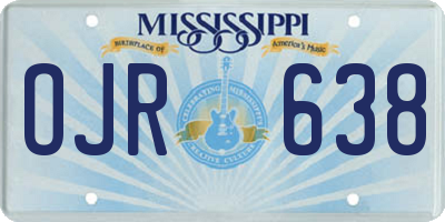 MS license plate OJR638