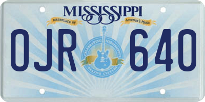 MS license plate OJR640