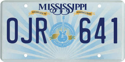 MS license plate OJR641