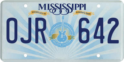 MS license plate OJR642