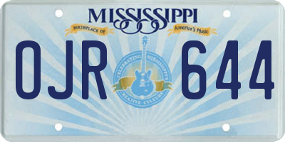 MS license plate OJR644