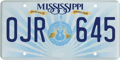 MS license plate OJR645