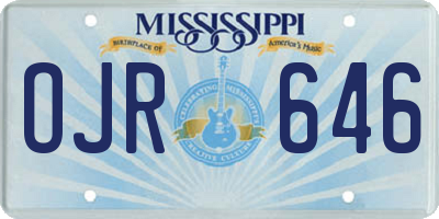 MS license plate OJR646