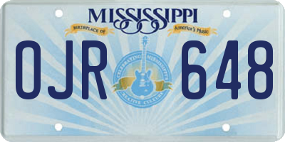 MS license plate OJR648