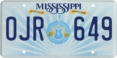 MS license plate OJR649