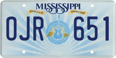 MS license plate OJR651