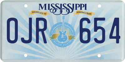MS license plate OJR654