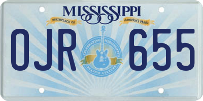 MS license plate OJR655