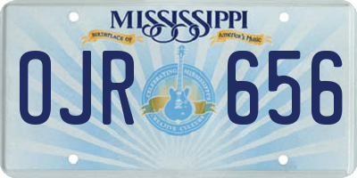 MS license plate OJR656