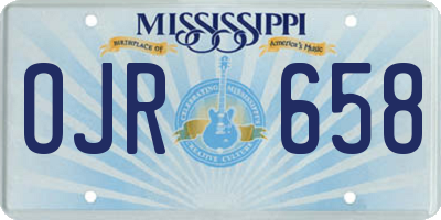 MS license plate OJR658