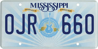 MS license plate OJR660