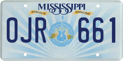 MS license plate OJR661