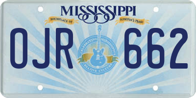 MS license plate OJR662
