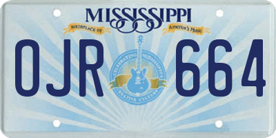 MS license plate OJR664