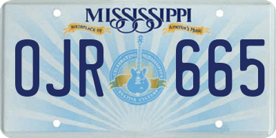 MS license plate OJR665