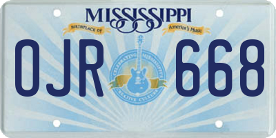 MS license plate OJR668